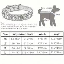 Collar para perro de cuero PU suave con remaches y pinchos de hongo, collar ajustable para mascotas pequeñas, adecuado para perros pequeños - Multicolor - Ver 2