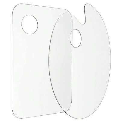 Paquete de 2 Paletas de Pintura Acrílica de 11.8 X 7.9 Pulgadas con Agujero para el Pulgar, Paleta de Pintura Transparente, Paleta de Artista Fácil de Limpiar y Antiadherente para Óleo y Acuarela