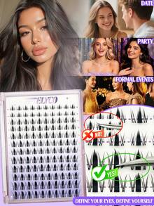 ELYCO10 Transparent Stem False Eyelashes 8-16mm Mixed Length Cartoon Style 120 Clusters Segmented Eyelashes D Curl DIY Self-Application Eyelashes Wet Look Sharp Anime Style Single Cluster Eyelashes With 0.05mm Ultra-Thin Invisible Stem Single Cluster Eyelashes Segmented Eyelashes False Eyelashes - D - View 7