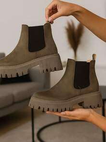 Women Ankle Boots & Booties - Khaki - View 3