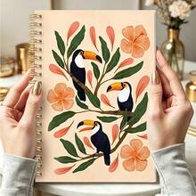1PC A5 Rainforest Wind Tattoo Illustration Notebook Class Notes Handbook, Portable Notebook, Suitable For Professionals, Students And Office Use - Perfect Gift Choice - Multicolor - View 2