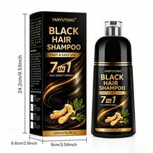 YANYUTONG 1/2PCS Black Hair Dye Shampoo, Instant Coloring, Natural Plant Formula Creates Shiny Fluffy Smooth Hair, Efficient White Hair Coverage, Long Lasting Color, Gentle Non-Irritating, Nourishes Hair, Suitable For Men Women And All Hair Types - Shampoo - View 4
