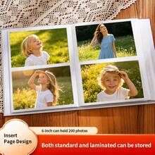 Large Capacity Photo Album, Full Landscape Insert Design, 6 Inch 200 Photos, Suitable For Family, Travel, Couples, Baby, Best Friends And Various Photos - 1PC - View 2