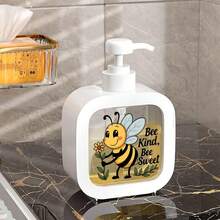 Bee-Themed Inspirational Quote Soap Dispenser, Refillable Empty Bottles: Suitable For Kitchen, Bathroom And More Scenarios - Hand Soap, Pump Bottle, Soap Dispenser Set, Cute Soap Dispenser, Liquid Soap Dispenser To Meet Various Needs, Travel Bottles - Multicolor - View 3