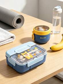 SEAL LOCK Cartoon Lunch Box, Student Campus Large Capacity Meal Box, Divided Breakfast Bento Box, Fruit Fresh-Keeping Box, Office Worker Weight Loss Meal Box, Suitable For Company, School, Outdoor Picnic And Camping Food Storage - Multicolor - View 4