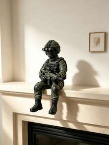 Figur Aksi Prajurit Taktis Mini Pasukan Khusus Posisi Duduk Model Militer dengan Kacamata Penglihatan Malam dan Senapan Sniper Model Senjata Hiasan Meja Patung Koleksi Dekorasi untuk Rumah Kantor Rak Buku Pajangan Hadiah Penggemar Game - A2 - View 3