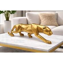 3D Geométrica Grande 42cm Decoração Luxo em Gesso - PRETO BRILHANTE - Visão 6