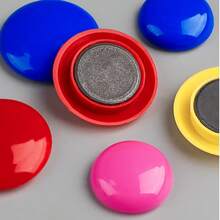 12/28/56pcs Round Whiteboard Magnets, Bulletin Board/Planner Magnets, 20mm Round Plastic Coated Magnetic Buttons, Fridge Whiteboard Magnets, Suitable For School, Office, Home - Multicolor - View 5