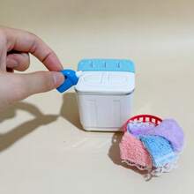 Miniature Washing Machine Model, Laundry Room Model House Accessories, 1:12 Scale Dollhouse Bathroom Scene Model, Suitable For Desktop Decor, Holiday Decoration, Christmas Home Decor, Collectible Gift, Handicrafts, Room Decoration, Dollhouse Decoration - White Mini Washing Machine - View 5