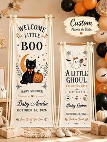 Custom Linen Wedding Welcome & Seating Chart Banner, Personalized Name & Date Fabric Sign, Suitable For Tuscan Vineyard Outdoor Wedding Arch Decor - Multicolor - View 3