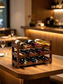 Three‑Tier Large‑Capacity Wine Rack, Capable Of Holding Multiple Bottles Of Red Wine Horizontally, Stable And Space‑Saving. Suitable For Home Living Rooms And Bar Counters. Dust‑Proof To Protect Wine, Easy To Access. - Random Color - View 7