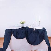 1pc Cheesecloth Table Runner, Semi-Transparent Gauze Tablecloth, Bohemian Or Rustic Style Wedding Table Decor, Suitable For Wedding Decoration, Arch Drapery, Bridal Shower, Holiday Party Decor - Multicolor - View 39