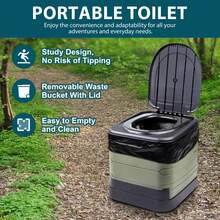 Crystals 24L Portable Folding Camping Toilet - Heavy Duty Foldable Commode For Outdoor & Emergency Use - Green - View 4