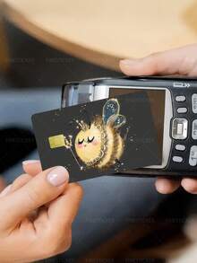 1pc Angel Bee Credit Card Sticker Privacy Protection Card Skin, Cute Holiday Gift PVC Material Anti-Fingerprint Anti-Scratch Wear-Resistant Card Cover, Suitable For Chip Cards, Bank Cards, Credit Cards, Transportation Cards, Student Campus Cards Personalized DIY - Multicolor - View 7
