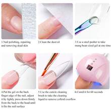 MSRUIOO 1/2pcs 10ml Solid Nail Tips Gel--Long Lasting Solid Hard Gel, No Sticky Hands, UV LED Curing, Nail Salon & Home Use, Clear Acrylic Solid Nail Tips Gel Nail Polish For Press On Nails, False Tips, Extensions - Strong Bonding, Easy Application - Transparent - View 11