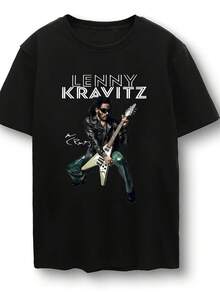 Rare Lenny Kravitz Vocalist Men'S 5XL T-Shirt Tee K820 - 黑色 - 查看 1
