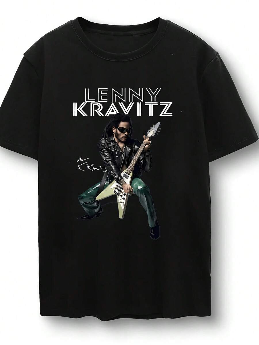 Rare Lenny Kravitz Vocalist Men'S 5XL T-Shirt Tee K820 - 黑色 - 查看 1
