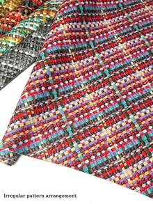 1 Roll PU Leather Fabric, Multi-Color Mixed Effect Artificial Leather Material, Suitable For Bags, Home Decor, Shoes, Belts And DIY Handicrafts (Asymmetrical Pattern Arrangement) - Colorful Version - View 11
