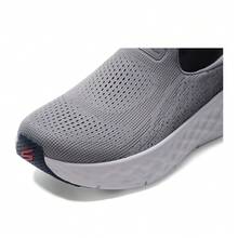 Skechers Men's MAX CUSHION Series SLIP-INS Hands-Free High-Rebound Thick-Sole Cushioned Breathable Casual Walking Shoes - Dark Grey - View 7