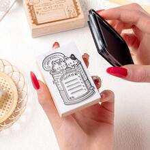 Cat Wooden Rubber Stamp Set, Vintage Planner Memo Notebook Stamps, DIY Scrapbook Journal Decoration Stationery - A - View 7