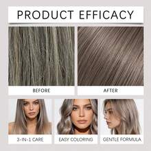 Milk Tea Gray 3-in-1 Color Depositing Shampoo 100ml | Cuci, Rawat, Warnai | Alat Penyegar Warna 3-in-1 | Lembut & Melembapkan Tanpa Merusak Rambut | Ukuran Portabel untuk Perjalanan | Krim Pewarna & Perawatan Rambut - Teh Susu Abu - View 6