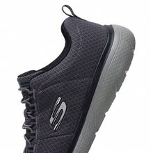 Skechers 男士一體式透氣飛織軟底緩震日常跑步鞋運動休閒鞋 - 深灰色 - 查看 8