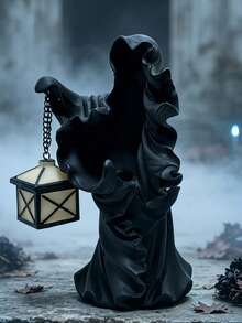 1pc Faceless Ghost Sculpture Halloween Decoration, Eerie Messenger Resin Statue, Black And White Ghost Figurine, Suitable For Home, Desktop, Garden, Indoor And Outdoor Halloween Party Decor - Grim Reaper - View 11