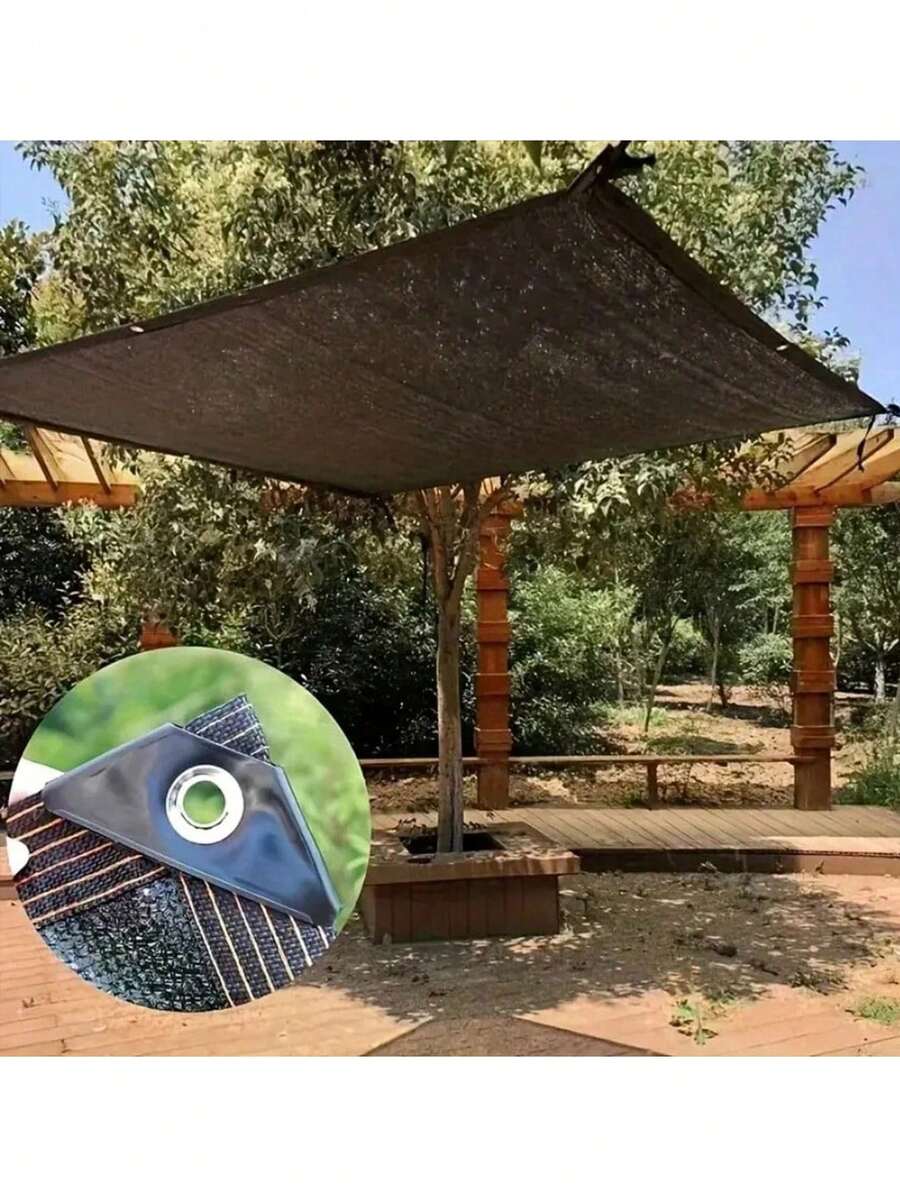 1pc, Multiple Sizes Of Sunshade Net. This Outdoor Sunshade Net Has A Thickened Structure, Can Effectively Block UV Rays, And Is Very Suitable For Balcony Use. It Is A High-Quality Sunshade Product-Durable, Tear-Resistant, And Easy To Install. It Can Also Be Used Around Gardens And Swimming Pools. This Sunshade Net Has Edge Treatment And Eyelet Design, Which Can Effectively Protect Privacy. - A - View 1