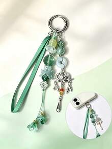 Chinese Style Tassel Keychain, Fresh Color Palette, Oriental Anime Retro Tassel Key Chain, Suitable For Backpack Charm, Daily Bag Decoration, Holiday Party Gift, Back To School Gift, Women's Keychain, Car Keychain, Keychain Making Material, Men's Keychain, Backpack Charm Keychain, Keychain, Keychain Pendant, Keychain Coin Purse, Bulk Keychain, Keychain Set, Keychain Accessories - Multicolor - View 9