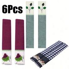 2pcs/Set Fresh Style Refrigerator Handle Dust Cover, Modern Minimalist Linen Fabric With Hook And Loop Anti-Fouling Handle Cover, Suitable For Microwave, Oven, Glass Anti-Fouling Door, Door, Swing Rope, Kitchen Decor, Home Decor, Farmhouse Decor, All Seasons - Multicolor - View 13