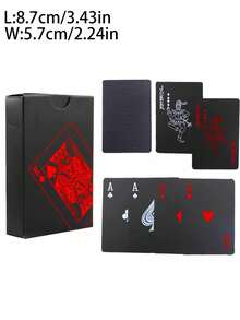 1pc Minimalist Black Playing Cards With Colorful Neon Pattern, Durable Card Game Set For Party Guests And Family, Suitable For Night Camping, Cruise Travel, Outdoor Games, Tabletop Game For Couples - Multicolor - View 7