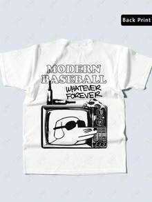 I Miss Modern Baseball Whatever Forever Band Back Print 100% Tee T-Shirt - White - View 1