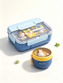 SEAL LOCK Cartoon Lunch Box, Student Campus Large Capacity Meal Box, Divided Breakfast Bento Box, Fruit Fresh-Keeping Box, Office Worker Weight Loss Meal Box, Suitable For Company, School, Outdoor Picnic And Camping Food Storage - Multicolor - View 2