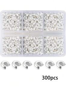 600/300個 4mm 開口半圓壓紋珠帽，適用於珠寶手工製作 - 彩色 - 查看 18