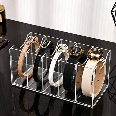Caixa de Armazenamento de Pulseira de Relógio de Acrílico Transparente com Múltiplos Compartimentos, Organizador de Pulseira de Relógio de Mesa, Caixa de Armazenamento e Exibição de Joias, Decoração para Casa, Presente de Feriado