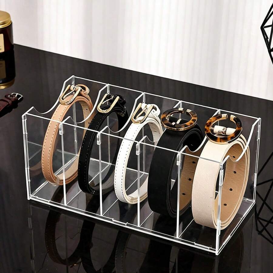Transparent Acrylic Multi-Compartment Watch Band Storage Box, Desktop Watch Strap Bracelet Organizer Rack, Jewelry Display Storage Box, Home Decor, Holiday Gift - View 1