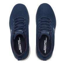 Skechers Men's Breathable Flyknit One-Piece Soft Sole Cushioned Daily Running Shoes - Navy Blue - View 7