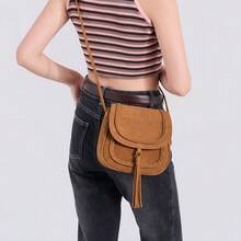 FOREVER MIYIN Women Saddle Crossbody Bag, Large Capacity Boho Purse With Braided Trim Tassel & Magnetic Snap For Daily Festival Travel - Multicolor - View 11