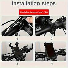 1pc Adjustable Bicycle And Motorcycle Phone Holder - Easy Installation, 360° Rotation, Stable Grip, Suitable For Various Phone Sizes, Made Of Durable ABS Material, Bicycle Accessory, Suitable For Various Models, Easy Installation - Multicolor - View 1