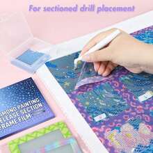 1/4/6/10pcs Reusable Diamond Painting Segmented Frame Film, 12/18/30pcs Non-Stick Release Paper, Suitable For Diamond Painting Enthusiasts, 10*10cm Diamond Painting Segmented Accessory Tool, Gradient Rainbow Color - A - View 4