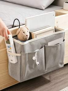 2pcs/1pc Multifunctional Dorm Hanging Storage Bag, Fabric Bedside Phone Storage Bag, Upper Bunk Bedside Storage Tool, Student Sundries And Bed Sheet Hanging Basket, Dorm Storage Tool, Bedside Storage Bag, Storage Supplies - Multicolor - View 6