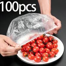 200/100/50/10pcs Transparent Summer Food Preservation Lids, Stretchable Clear Plastic Plate Covers, Leak-Proof Dust-Proof Plastic Food Wrap, Reusable Bowl Lids, Suitable For Home Food Storage - Multicolor - View 13