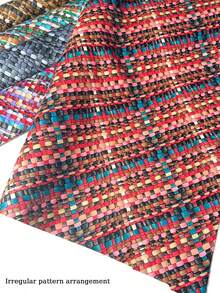1 Roll PU Leather Fabric, Multi-Color Mixed Effect Artificial Leather Material, Suitable For Bags, Home Decor, Shoes, Belts And DIY Handicrafts (Asymmetrical Pattern Arrangement) - Colorful Version - View 12