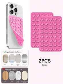Double-Sided Silicone Suction Cup Phone Holder, Reusable Waterproof Non-Slip Phone & Tablet Suction Mount, Hands-Free Phone Stand, Suitable For Mirror, Glass, Tile, Self-Adhesive Phone Holder, For Makeup, Shower, Cooking, Video Recording - Multicolor - View 53