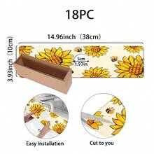1pc Autumn Floral Pattern Rubber Faucet Splash Guard, Bathroom Faucet Splash Pad, Mud Guard, Moisture-Proof Anti-Slip Faucet Pad, Kitchen Countertop Accessory. Protect Your Kitchen Countertop. - Multicolor - View 13