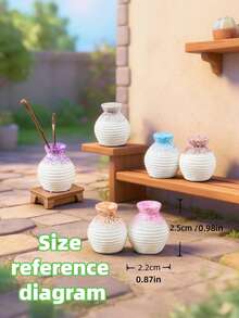 6件組迷你樹脂花瓶裝飾品 樹脂小雕像 東方風苔蘚盆景微景觀 DIY手工家居桌面裝飾 適用居家辦公室書架擺飾 - 多色花瓶 - 查看 2