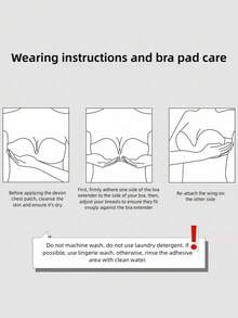 1pc Women's Side-Wing Adhesive Bra, Invisible Seamless Comfortable Sticky Bra, Good Coverage, Makes Small Breasts Look Fuller, Suitable For Small Breasts, Evening Gowns, Wedding Dresses, Photography, Vacation, Travel - Multi-color - View 8