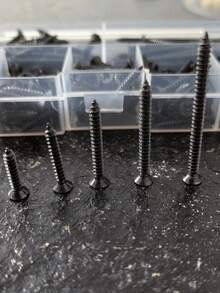 230pcs M3 Black Head Self-Tapping Screws, Assorted Set High Strength Wall Board Nails Gypsum Board Screws, Drywall Nails Hardened Self-Tapping Screws - Black 230pcs - View 7