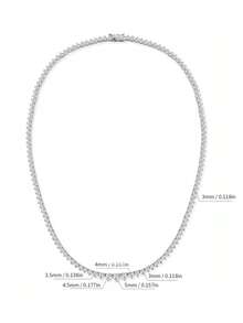 1 Stück modische vielseitige klassische Tennis-Halskette, mit funkelnden kubischen Zirkonia besetzt, erhältlich in 16, 18, 20, 22 und 24 Zoll - 3 mm Silber - Übersicht 10