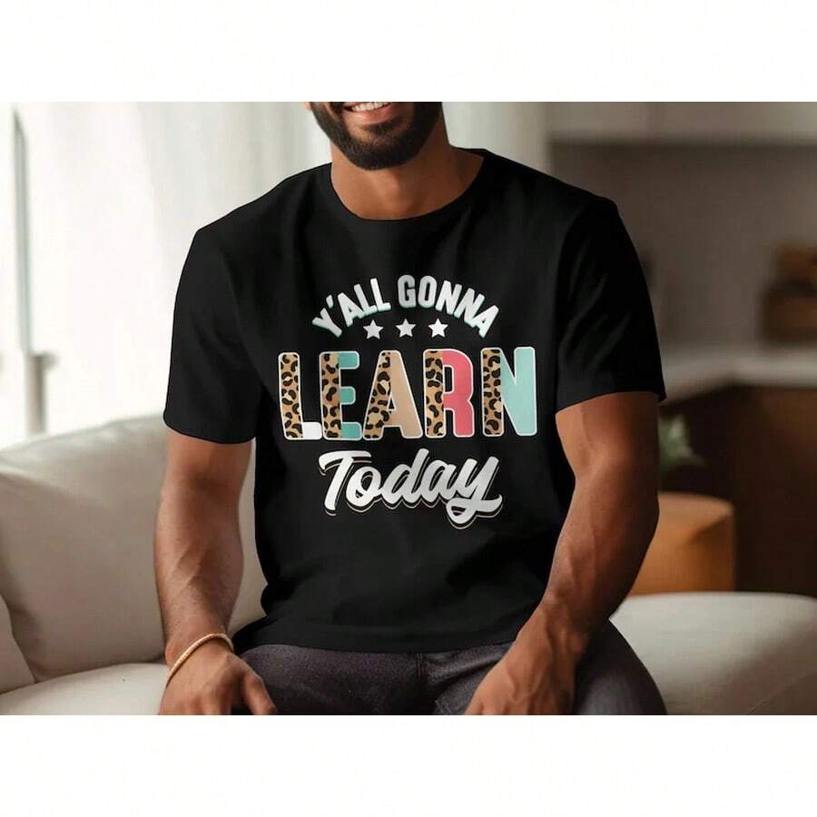 Funny Teacher Shirt, Y'all Gonna Learn Today Tee, Teaching Gift - 黑色 - 查看 1